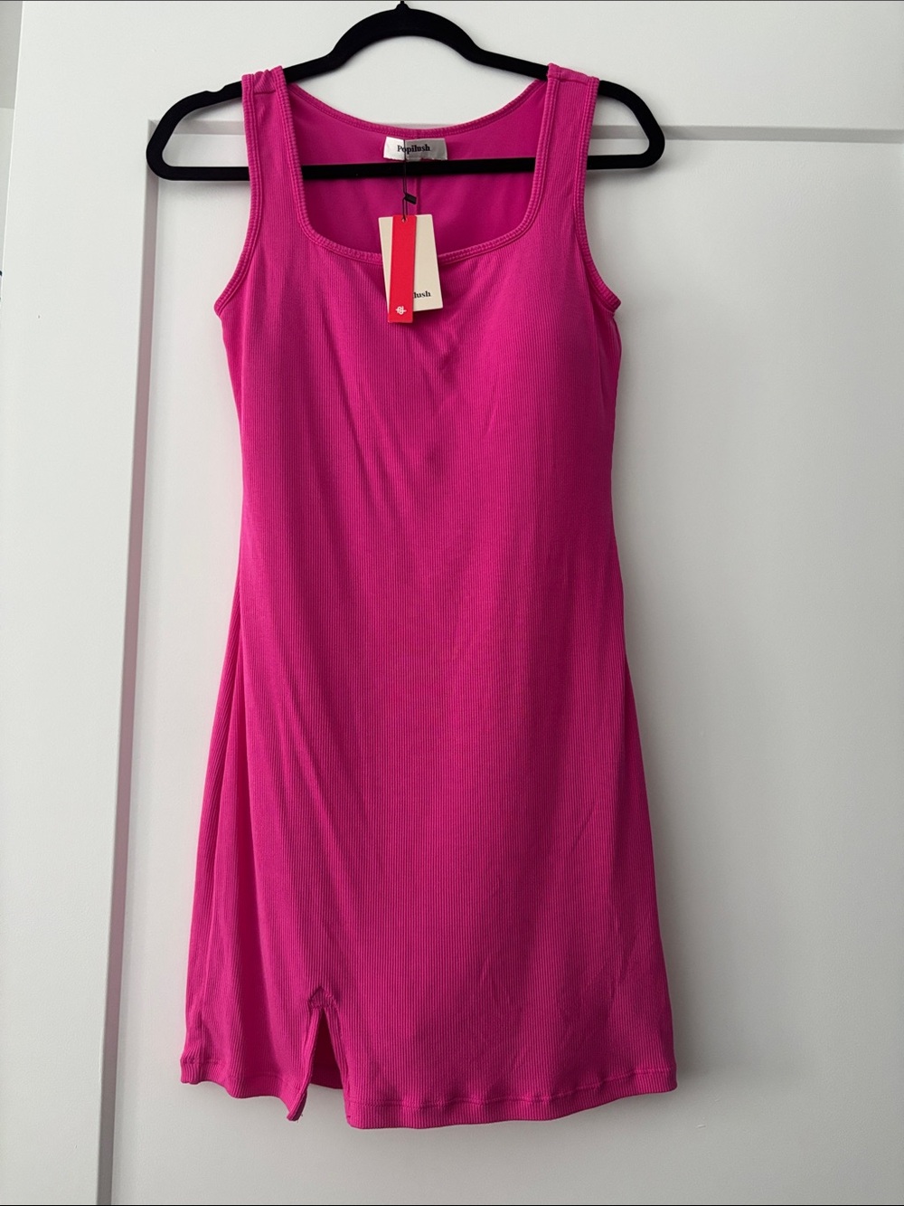 Popilush Hot Pink Ribbed Tank Mini Dress | NWT | Bodycon